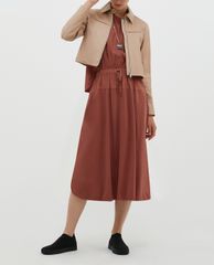MAX&Co. - Áo khoác nữ cổ bẻ tay dài da bóng Micron