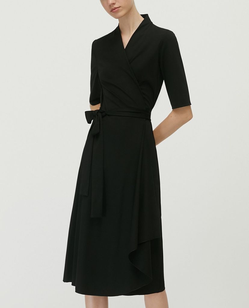 MAX&Co. - Đầm midi cổ V ngắn tay Technical Jersey Wrap