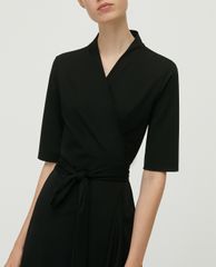 MAX&Co. - Đầm midi cổ V ngắn tay Technical Jersey Wrap