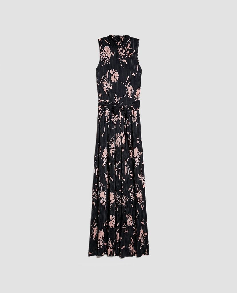 MAX&Co. - Đầm midi sát nách cổ tròn xếp li thời trang Cesare