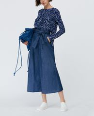 MAX&Co. - Áo kiểu nữ cổ tròn tay dài Silk And Jersey