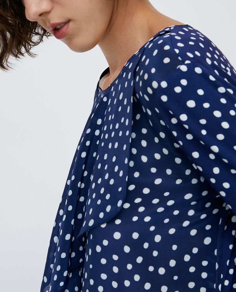 MAX&Co. - Áo kiểu nữ cổ tròn tay dài Silk And Jersey