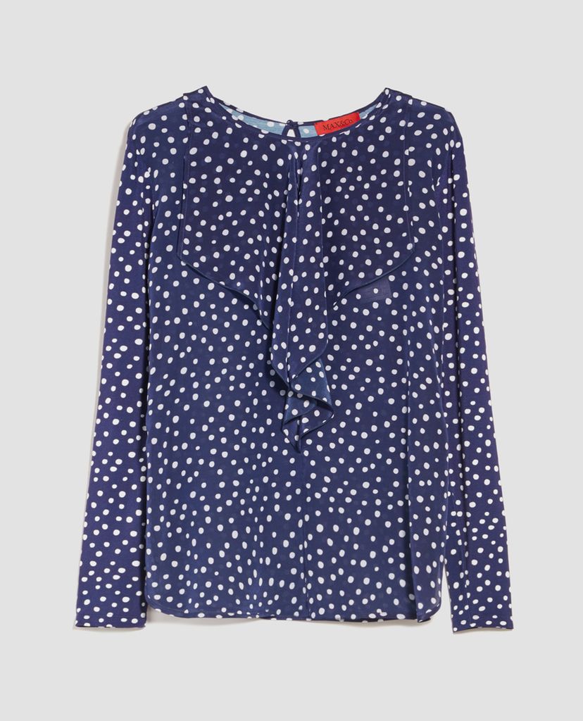 MAX&Co. - Áo kiểu nữ cổ tròn tay dài Silk And Jersey