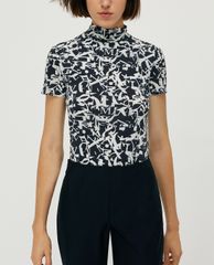 MAX&Co. - Áo thun nữ tay ngắn cổ lọ họa tiết Polo-neck