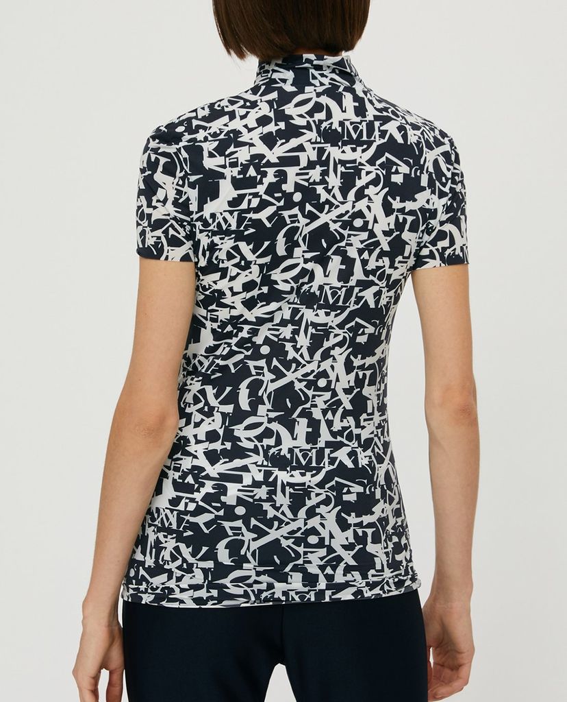 MAX&Co. - Áo thun nữ tay ngắn cổ lọ họa tiết Polo-neck