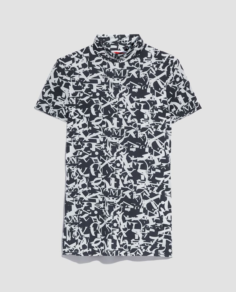 MAX&Co. - Áo thun nữ tay ngắn cổ lọ họa tiết Polo-neck