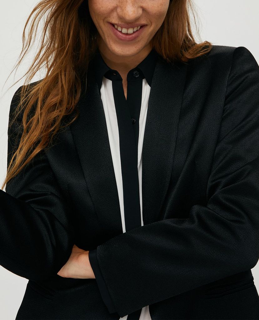 MAX&Co. - Áo blazer nữ tay dài Satin Tuxedo