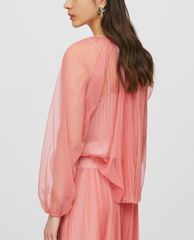 MAX&Co. - Áo kiểu nữ cổ tròn tay dài Pleated Tulle