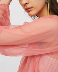 MAX&Co. - Áo kiểu nữ cổ tròn tay dài Pleated Tulle