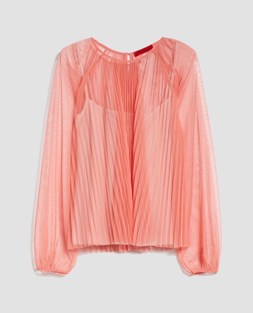 MAX&Co. - Áo kiểu nữ cổ tròn tay dài Pleated Tulle