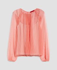 MAX&Co. - Áo kiểu nữ cổ tròn tay dài Pleated Tulle