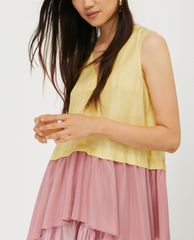 MAX&Co. - Áo kiểu nữ cổ V sát nách Two Tone Voile
