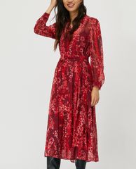 MAX&Co. - Đầm midi sơ mi cổ bẻ tay dài Printed Georgette