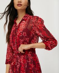 MAX&Co. - Đầm midi sơ mi cổ bẻ tay dài Printed Georgette