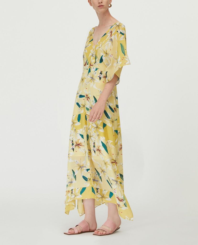 MAX&Co. - Đầm midi cổ V tay ngắn Floral Silk