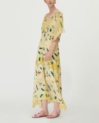 MAX&Co. - Đầm midi cổ V tay ngắn Floral Silk