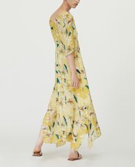 MAX&Co. - Đầm midi cổ V tay ngắn Floral Silk