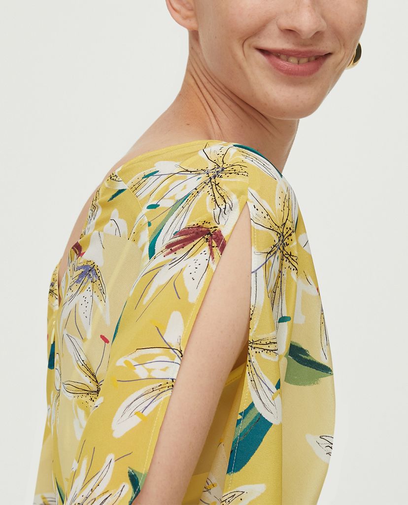 MAX&Co. - Đầm midi cổ V tay ngắn Floral Silk