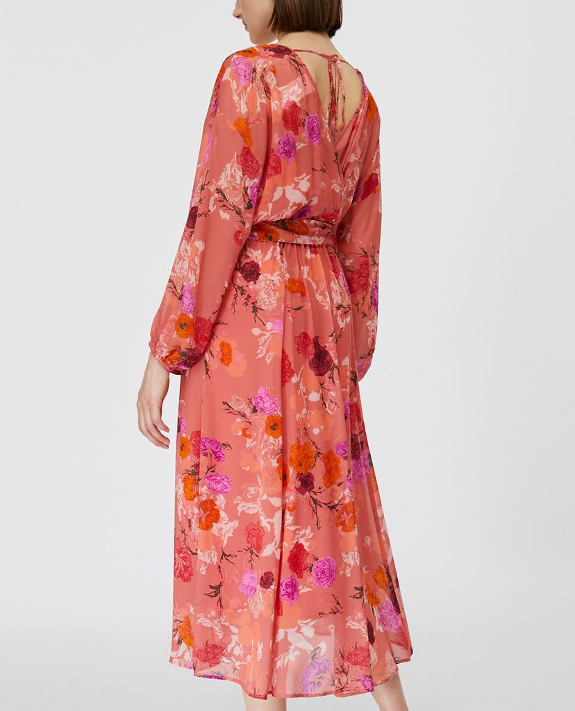 MAX&Co. - Đầm midi cổ tròn tay dài Floral Georgette