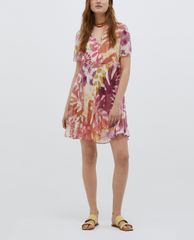 MAX&Co. - Đầm mini cổ V tay ngắn Silk Georgette