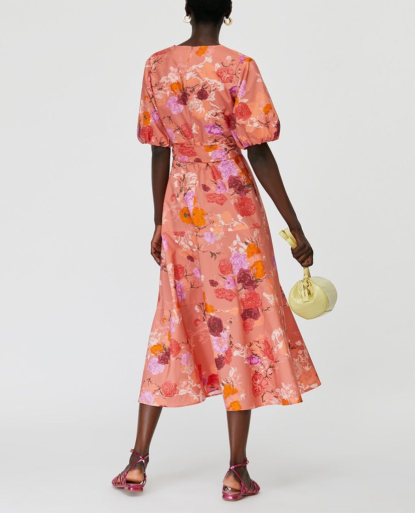 MAX&Co. - Đầm midi cổ V tay ngắn Floral Poplin