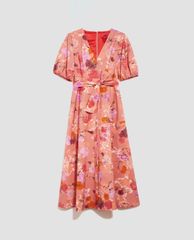 MAX&Co. - Đầm midi cổ V tay ngắn Floral Poplin