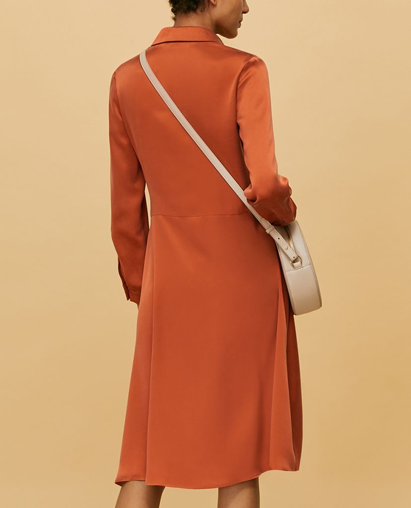 MAX&Co. - Đầm midi sơ mi tay dài Silk Satin