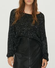 MAX&Co. - Áo cardigan nữ tay dài cổ tròn Ribbed Sequins