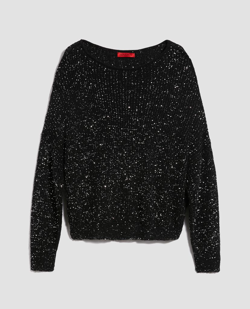 MAX&Co. - Áo cardigan nữ tay dài cổ tròn Ribbed Sequins