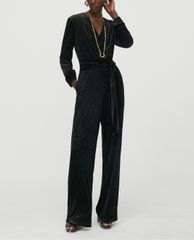 MAX&Co. - Jumpsuits nữ cổ V tay dài Glitter Velvet