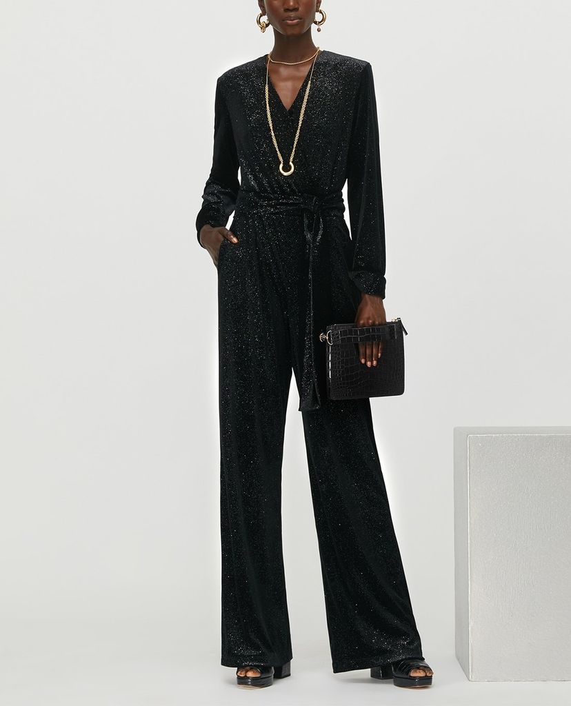 MAX&Co. - Jumpsuits nữ cổ V tay dài Glitter Velvet