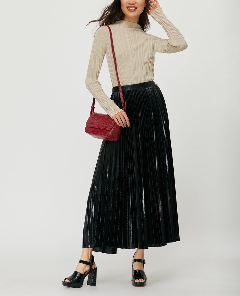 MAX&Co. - Chân váy midi xếp li Pleated Metallic