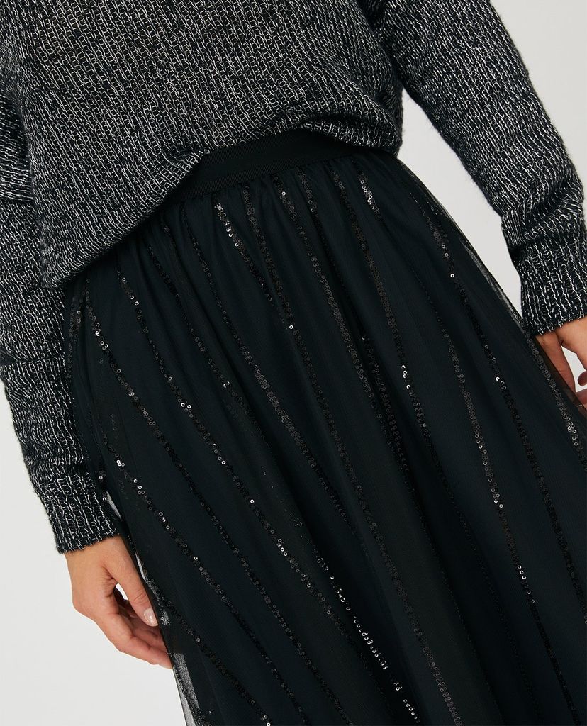 MAX&Co. - Chân váy midi xếp li Sequin Stripes