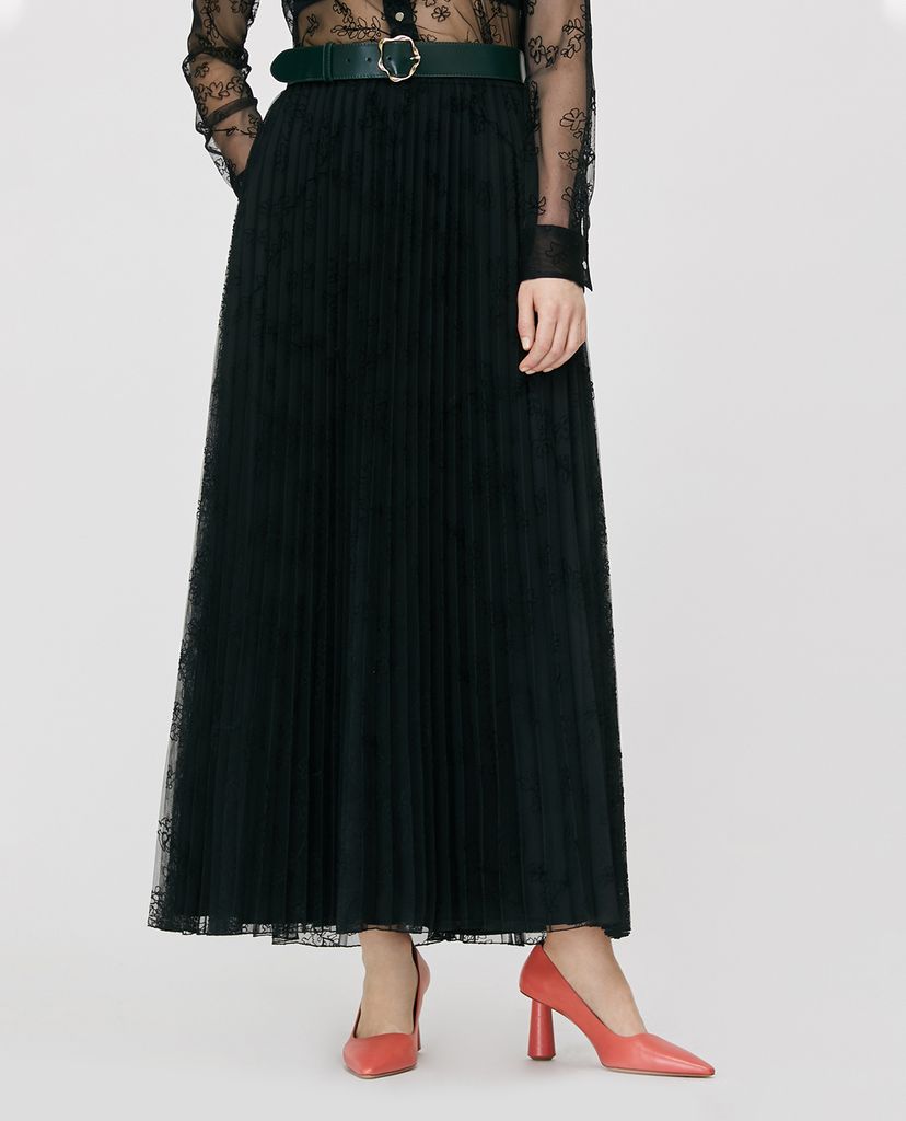 MAX&Co. - Chân váy midi xếp li Jersey Tulle
