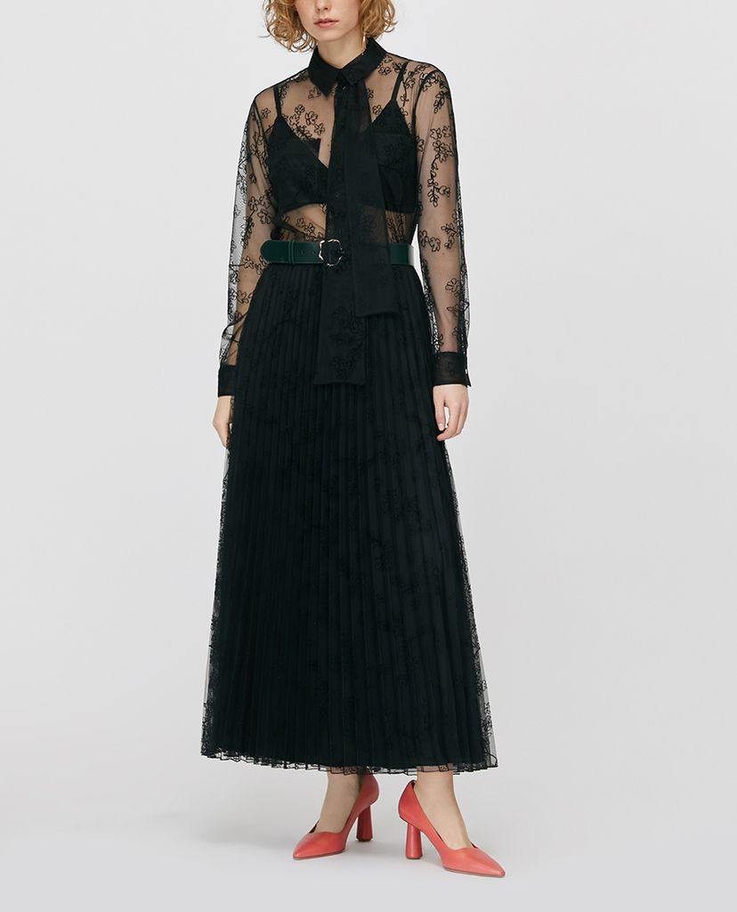MAX&Co. - Chân váy midi xếp li Jersey Tulle