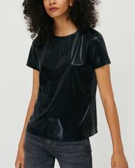 MAX&Co. - Áo thun nữ cổ tròn tay ngắn Metallic Jersey