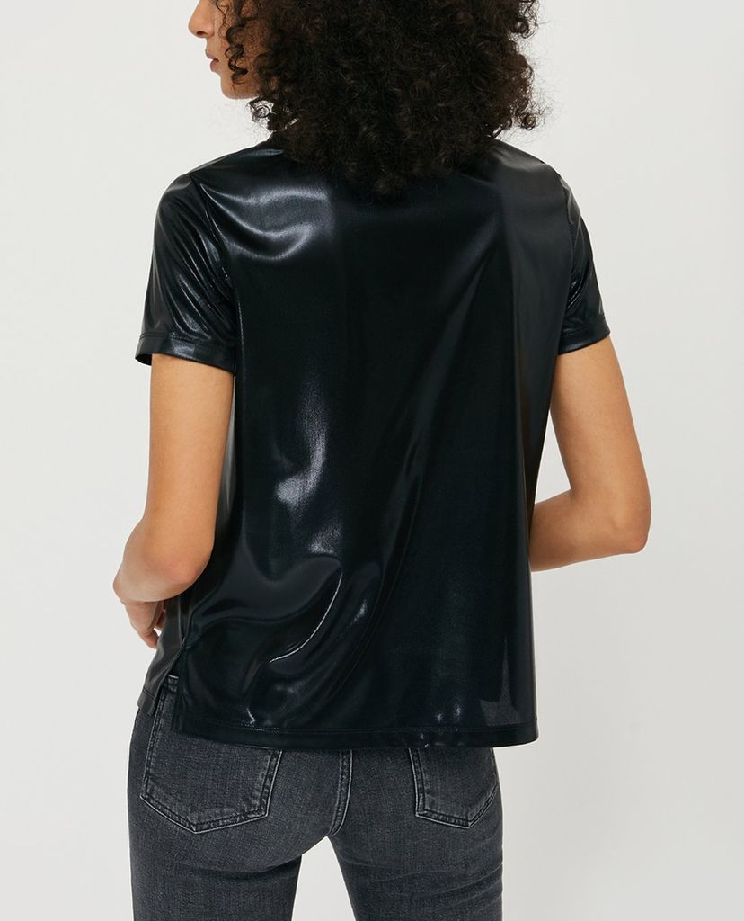 MAX&Co. - Áo thun nữ cổ tròn tay ngắn Metallic Jersey