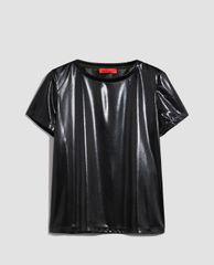 MAX&Co. - Áo thun nữ cổ tròn tay ngắn Metallic Jersey