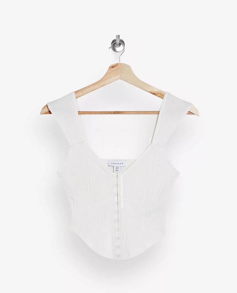 TOPSHOP - Áo croptop nữ hai dây Cream Hook & Eye