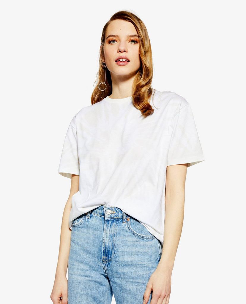 TOPSHOP - Áo thun nữ cổ tròn tay ngắn PETITE Shell Tie Dye