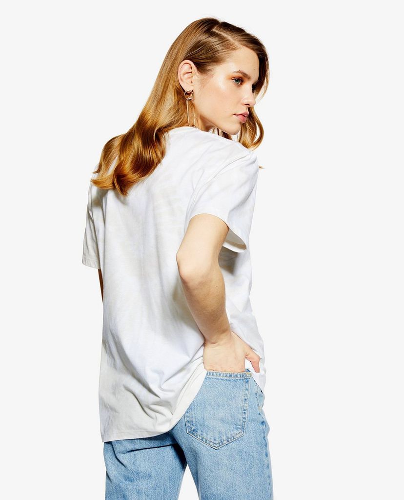 TOPSHOP - Áo thun nữ cổ tròn tay ngắn PETITE Shell Tie Dye