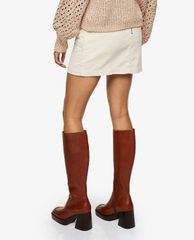 TOPSHOP - Chân váy mini Ecru Corduroy Denim Notch