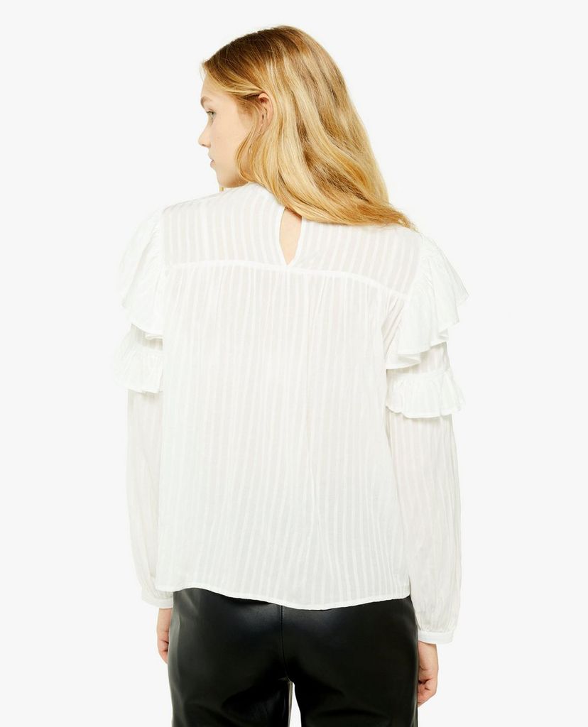 TOPSHOP - Áo kiểu nữ cổ tròn tay dài Prairie High Neck