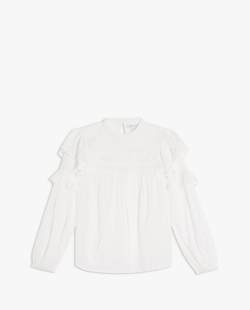 TOPSHOP - Áo kiểu nữ cổ tròn tay dài Prairie High Neck