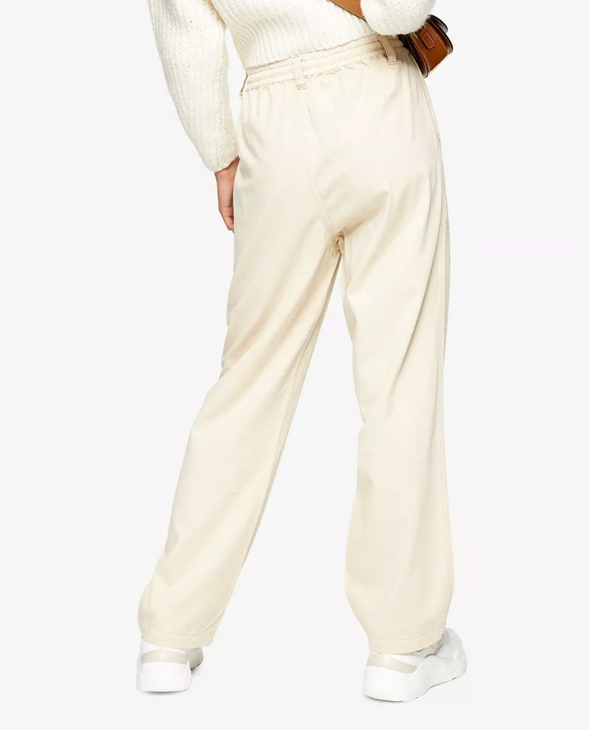 TOPSHOP - Quần kiểu nữ lưng thun ống rộng Ecru Wide Leg
