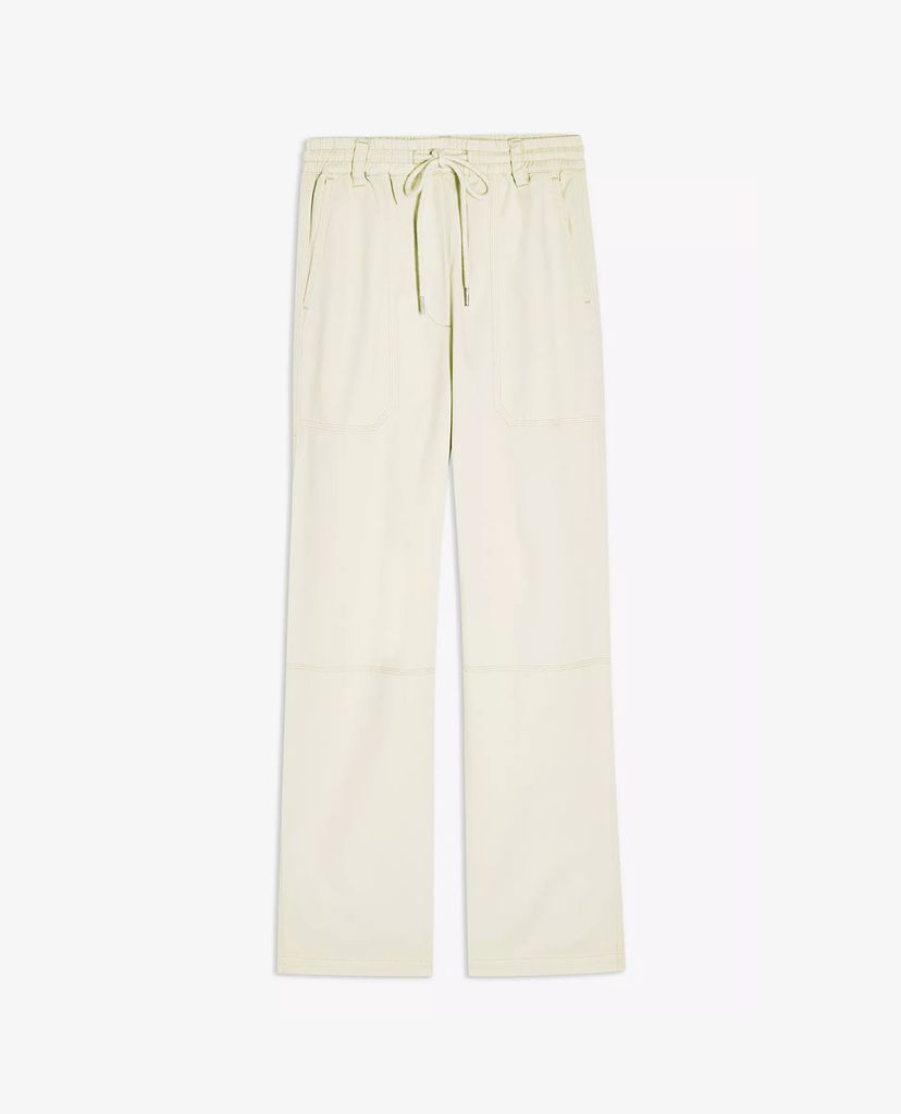 TOPSHOP - Quần kiểu nữ lưng thun ống rộng Ecru Wide Leg