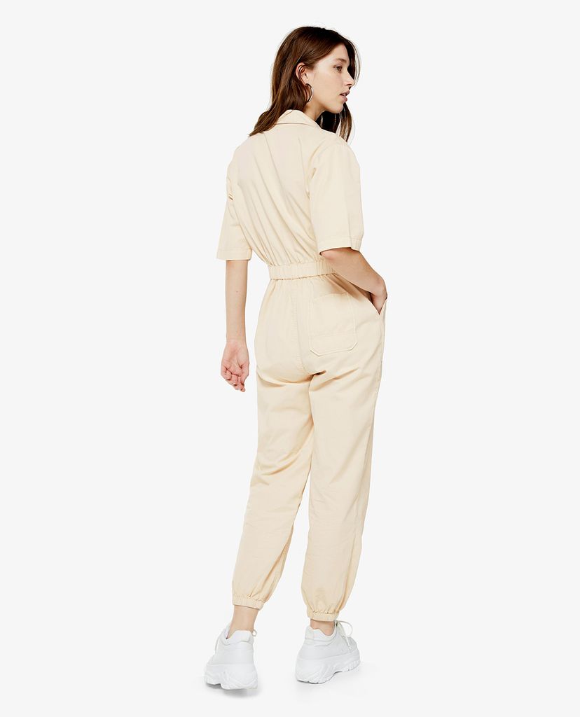 TOPSHOP - Boiler suit nữ tay ngắn Ecru Utility Pocket