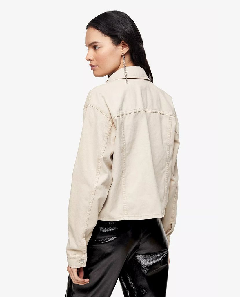 TOPSHOP - Áo khoác kiểu nữ phom ngắn PETITE CONSIDERED Ecru Boxy