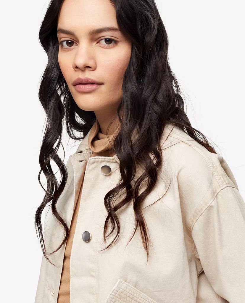 TOPSHOP - Áo khoác kiểu nữ phom ngắn PETITE CONSIDERED Ecru Boxy