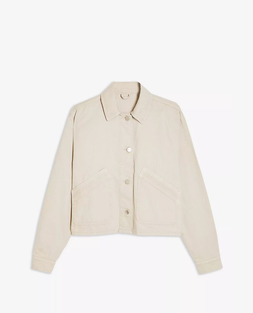 TOPSHOP - Áo khoác kiểu nữ phom ngắn PETITE CONSIDERED Ecru Boxy